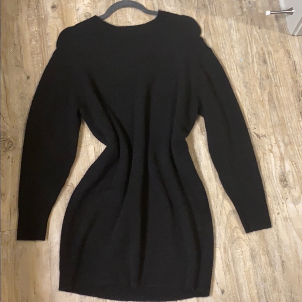 Long Sleeve Black Sweater Dress